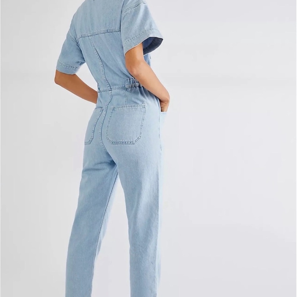 NWT We The Free Light Blue Denim Short Sleeve Romper (S) - Picture 8 of 8